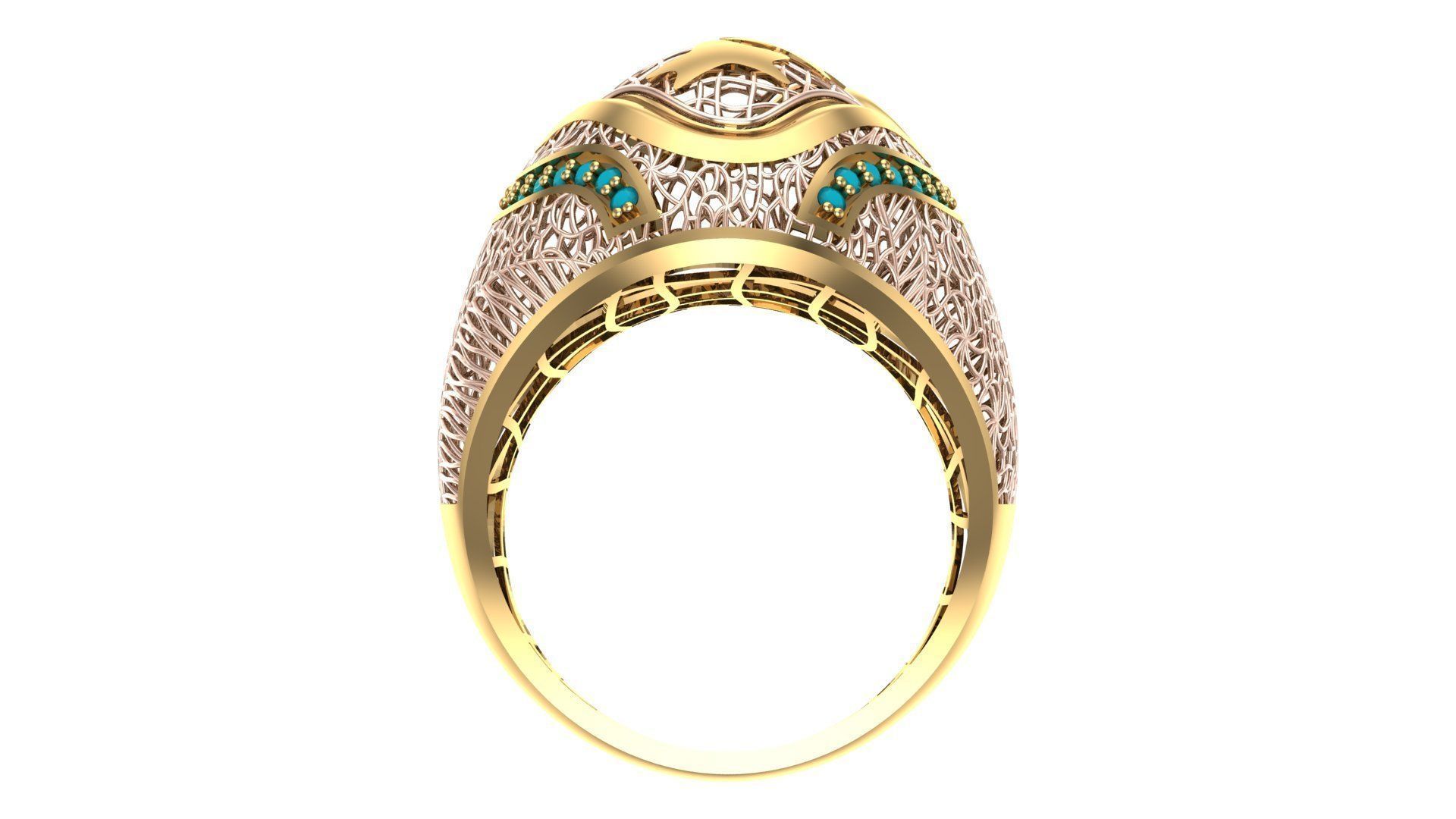 SINGLE ROW STONE RING COLLECTION -R19- 3D print model_14