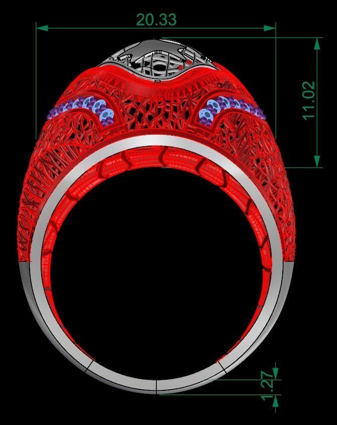 SINGLE ROW STONE RING COLLECTION -R19- 3D print model_7