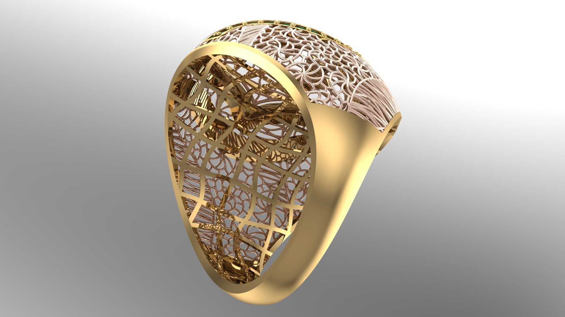SINGLE ROW STONE RING COLLECTION -R19- 3D print model_17