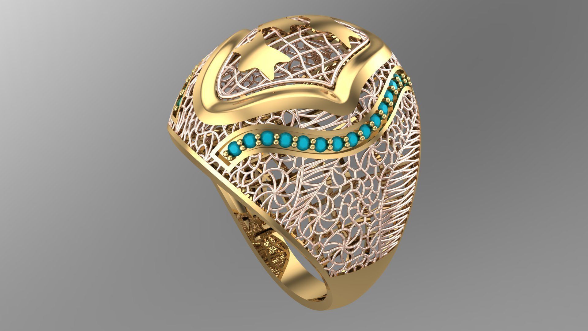 SINGLE ROW STONE RING COLLECTION -R19- 3D print model_13