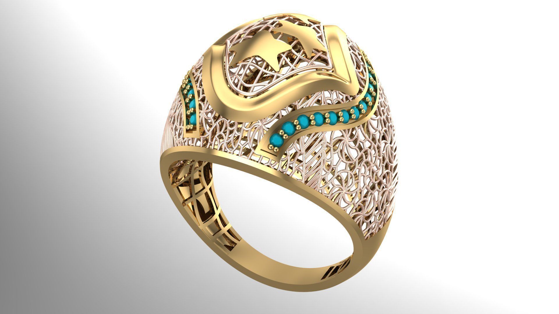 SINGLE ROW STONE RING COLLECTION -R19- 3D print model_16