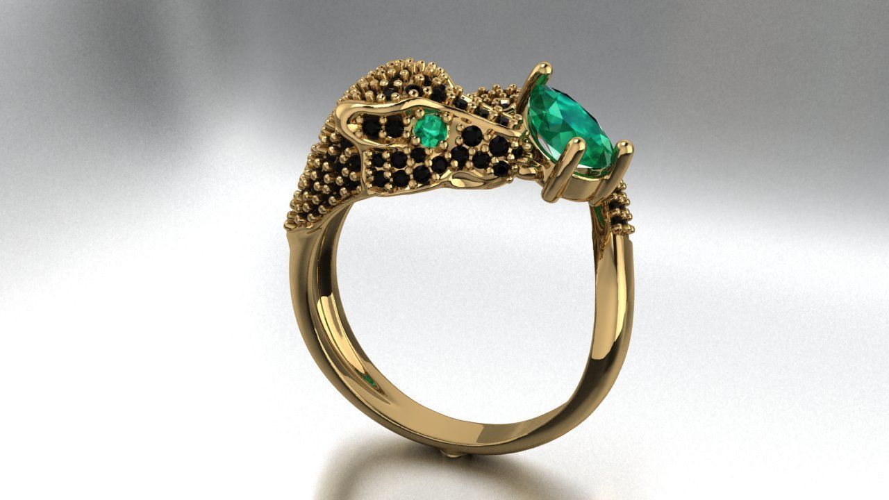 Panther Ring 3D print model_3