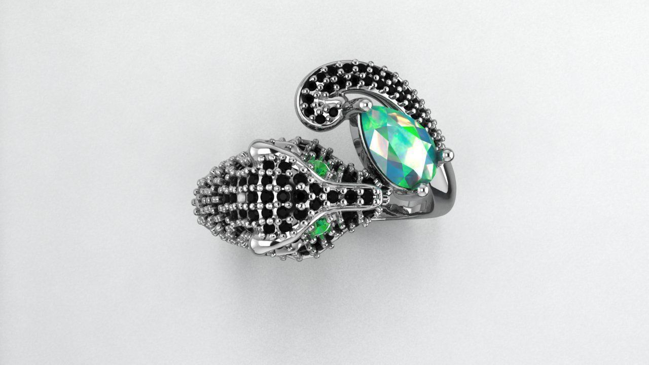 Panther Ring 3D print model_2