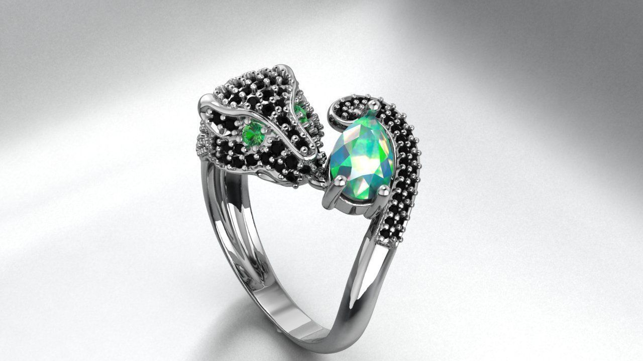 Panther Ring 3D print model_1