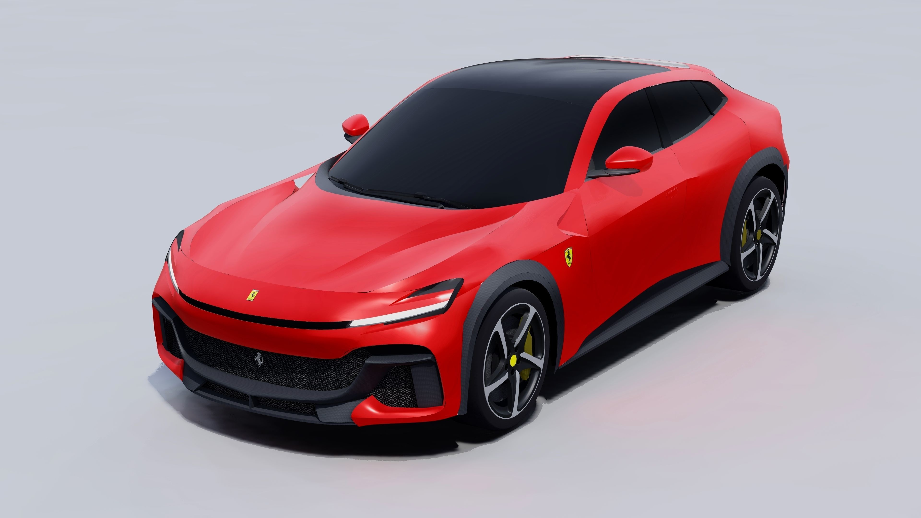 Ferrari Purosangue 2023 Low-poly 3D model_2