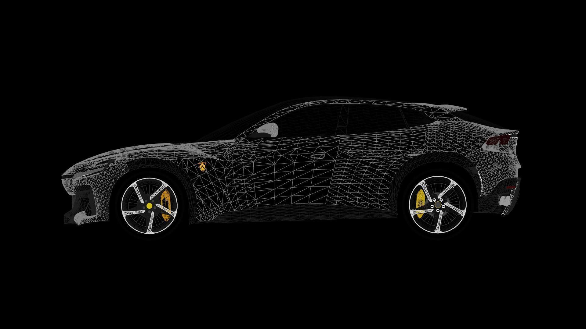 Ferrari Purosangue 2023 Low-poly 3D model_32