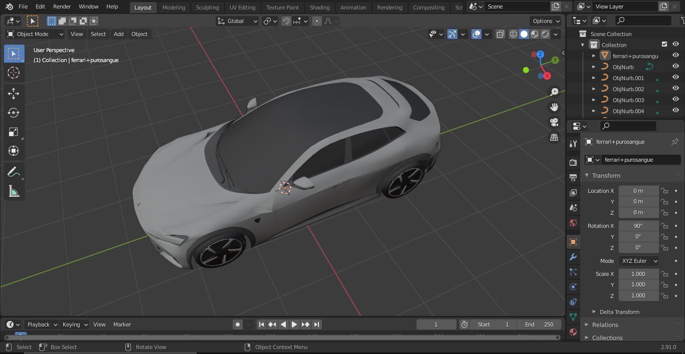 Ferrari Purosangue 2023 Low-poly 3D model_37