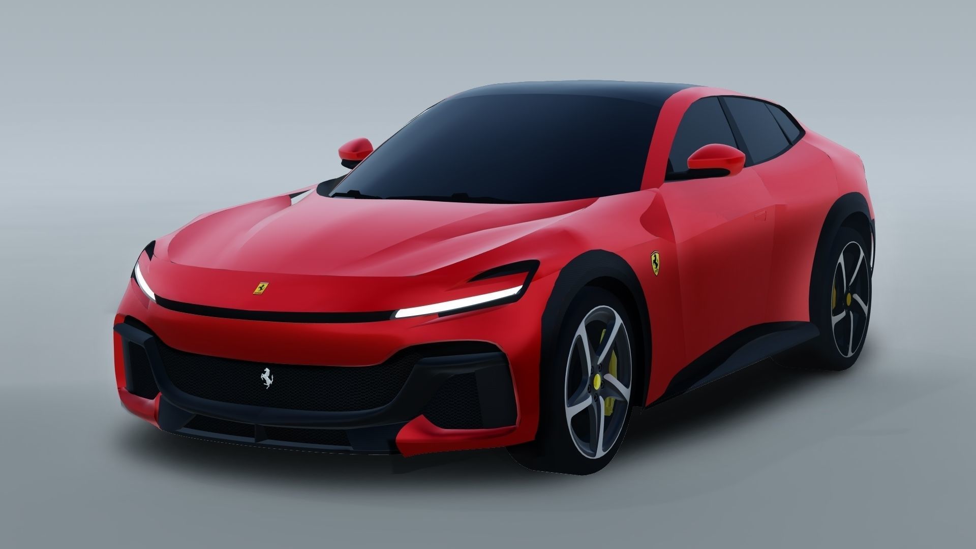 Ferrari Purosangue 2023 Low-poly 3D model_3