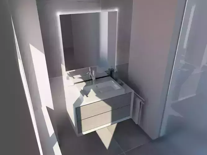 Modern Bathroom Vanity Set - Wall-Hung Cabinet Mirror