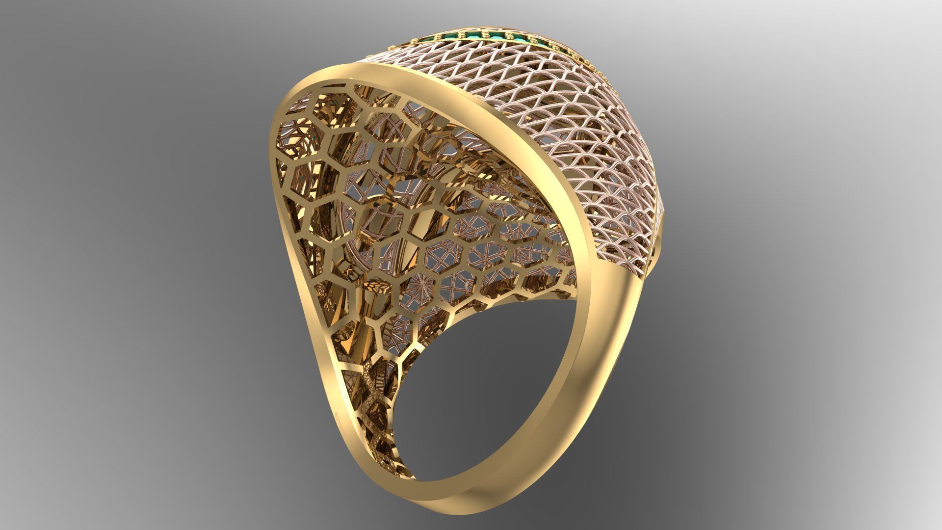SINGLE ROW STONE RING COLLECTION -R21- 3D print model_5