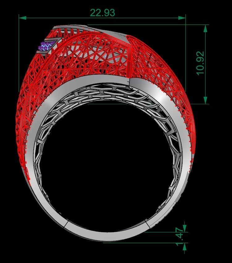 SINGLE ROW STONE RING COLLECTION -R21- 3D print model_7