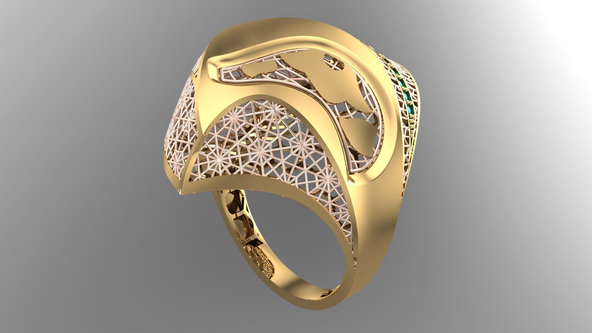 SINGLE ROW STONE RING COLLECTION -R21- 3D print model_12