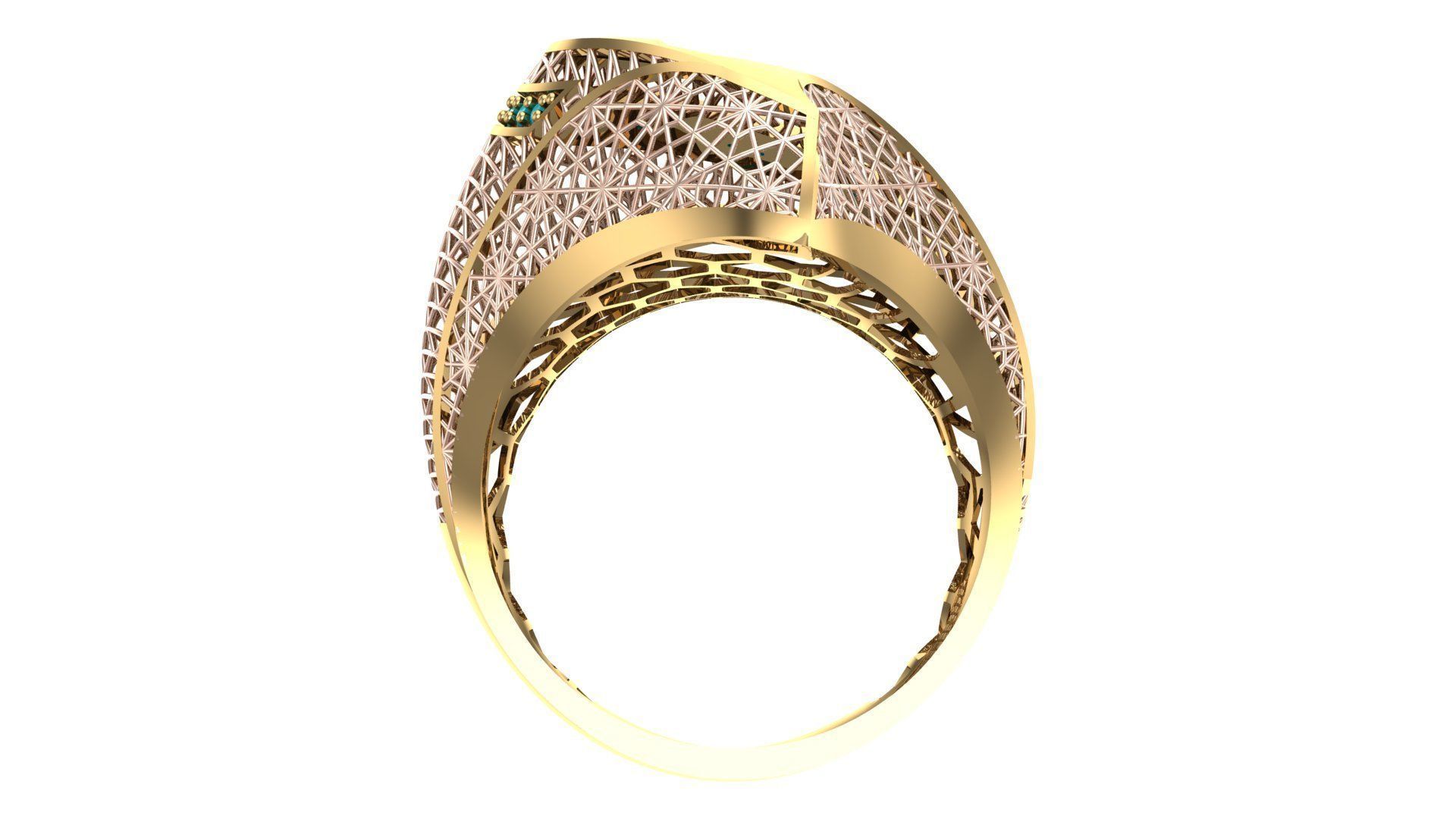 SINGLE ROW STONE RING COLLECTION -R21- 3D print model_13