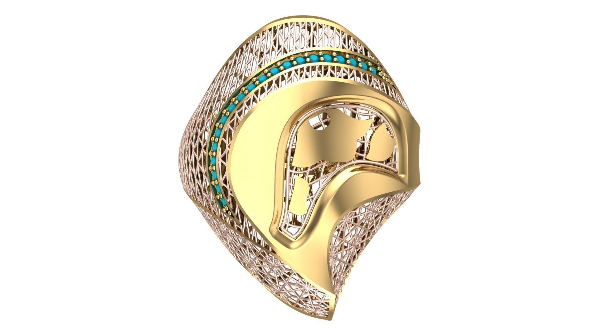 SINGLE ROW STONE RING COLLECTION -R21- 3D print model_3