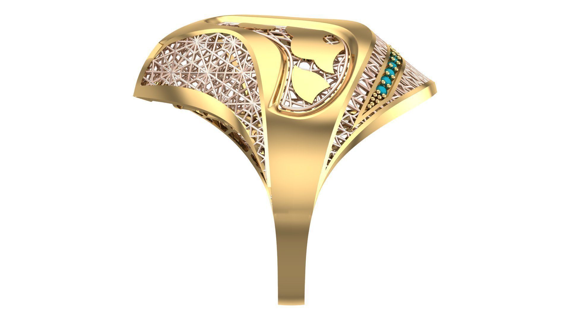 SINGLE ROW STONE RING COLLECTION -R21- 3D print model_14