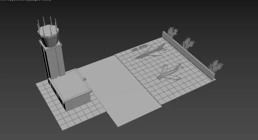 Soviet military bace Low-poly 3D model_0