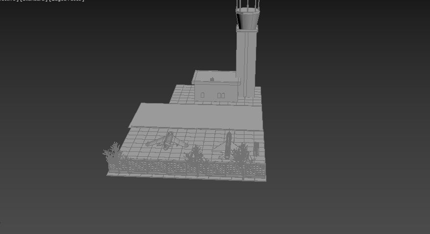 Soviet military bace Low-poly 3D model_3