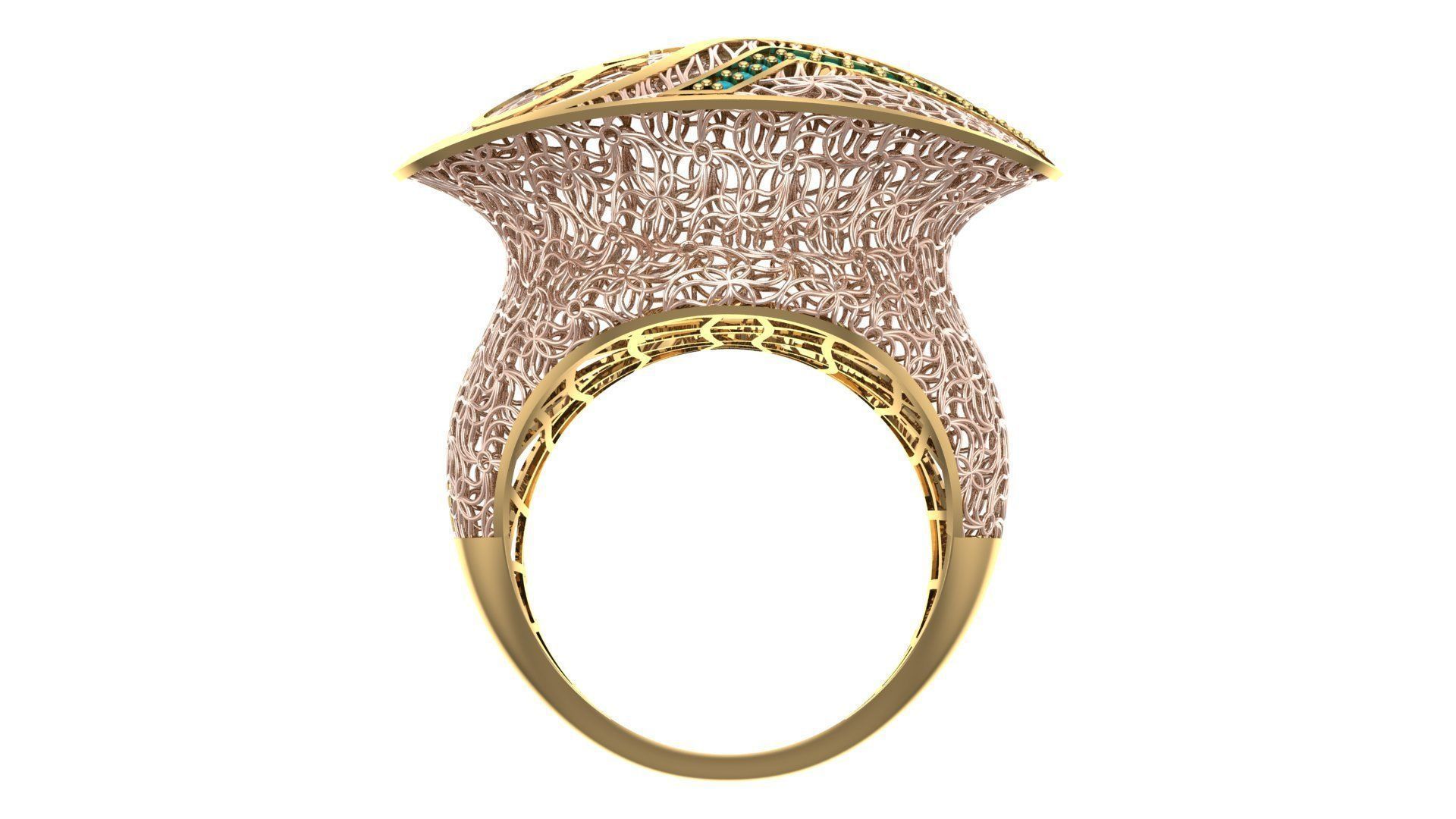 SINGLE ROW STONE RING COLLECTION -R23- 3D print model_2