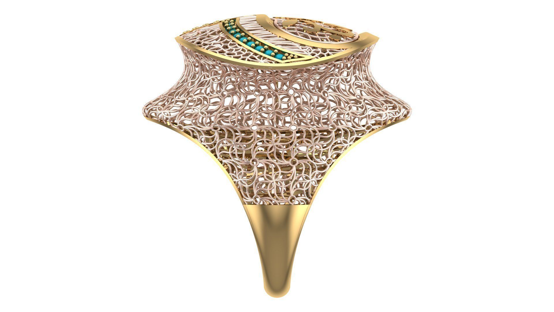 SINGLE ROW STONE RING COLLECTION -R23- 3D print model_3