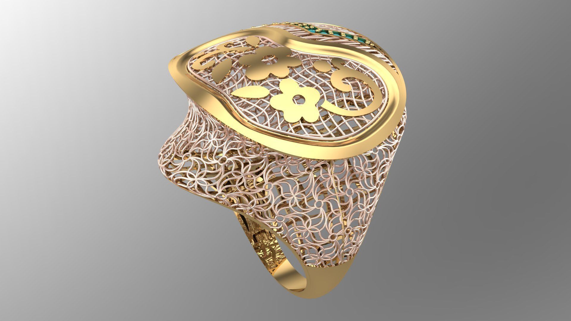 SINGLE ROW STONE RING COLLECTION -R23- 3D print model_11