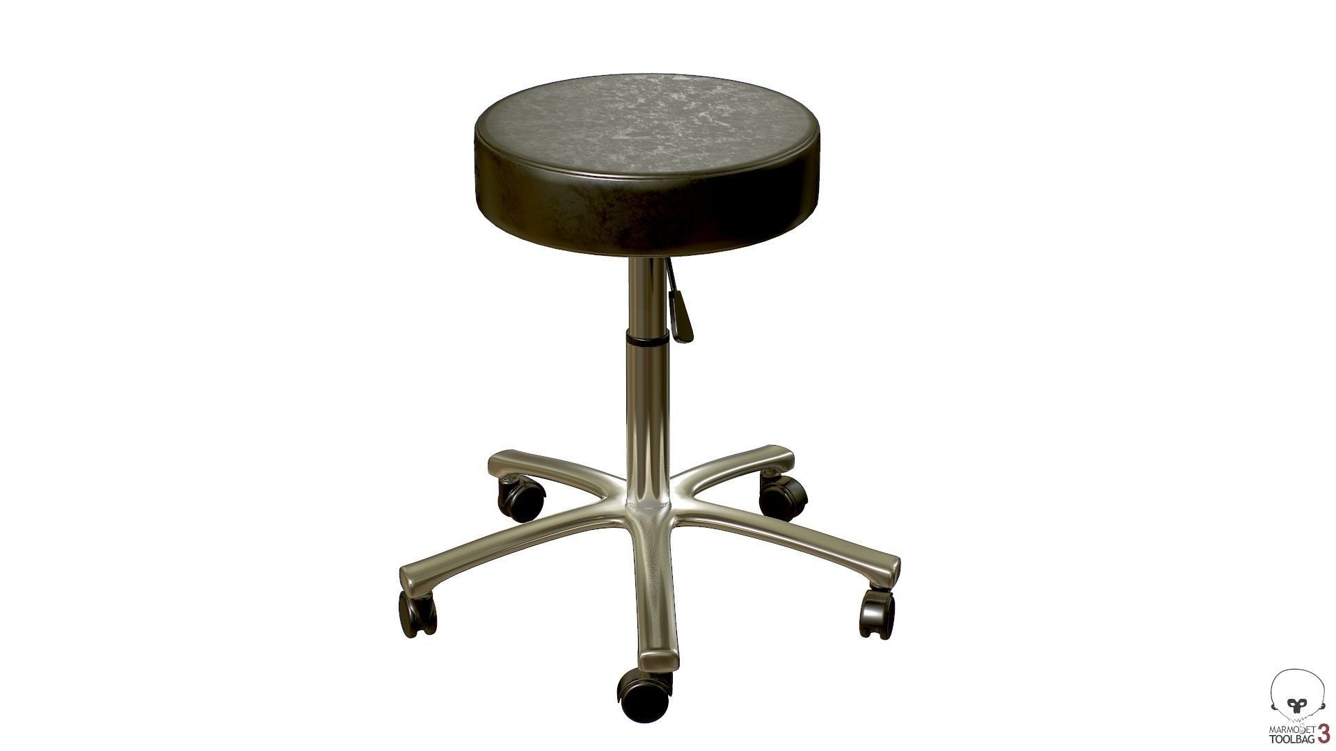 Operating Stool Low-poly 3D model_9