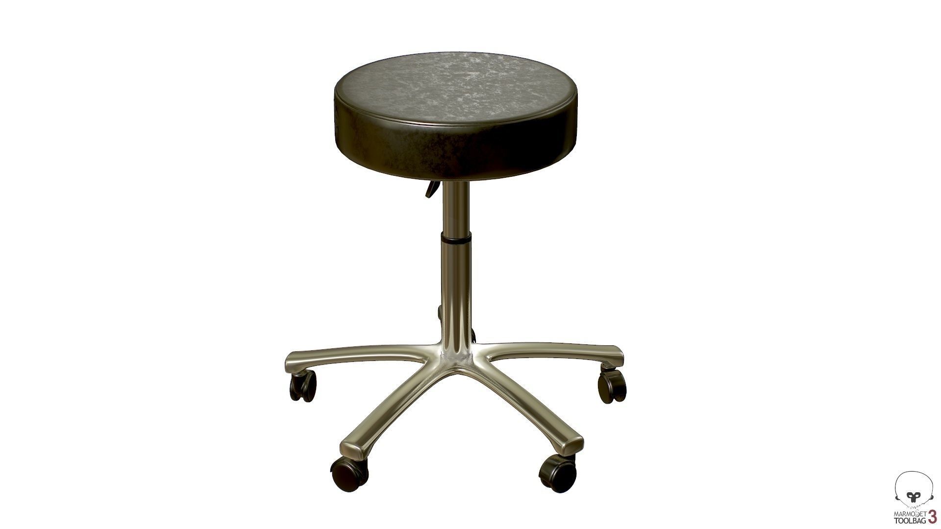 Operating Stool Low-poly 3D model_14