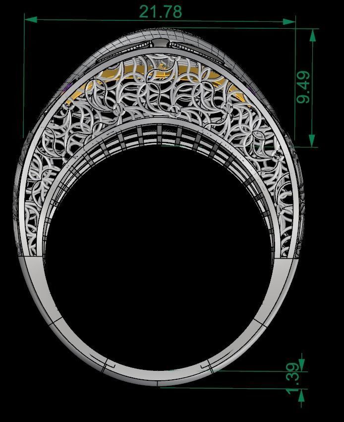 SINGLE ROW STONE RING COLLECTION -R24- 3D print model_8