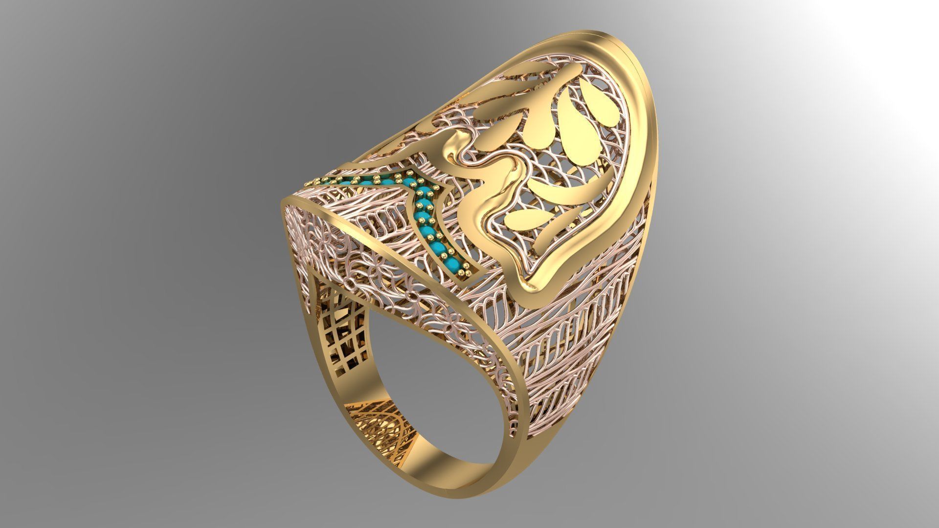 SINGLE ROW STONE RING COLLECTION -R24- 3D print model_16
