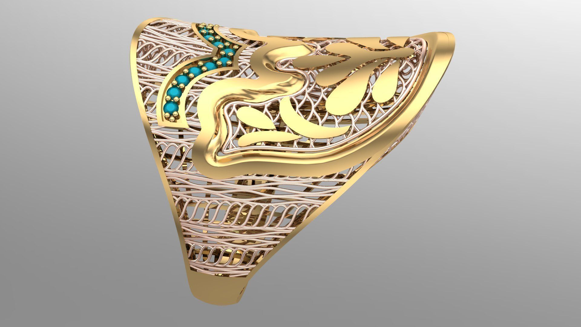 SINGLE ROW STONE RING COLLECTION -R24- 3D print model_7