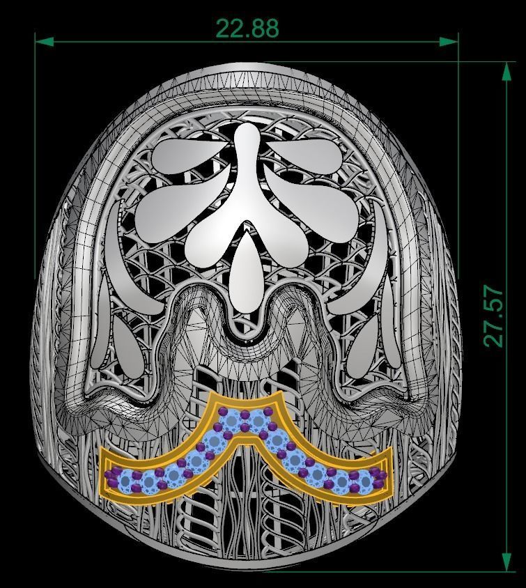 SINGLE ROW STONE RING COLLECTION -R24- 3D print model_10