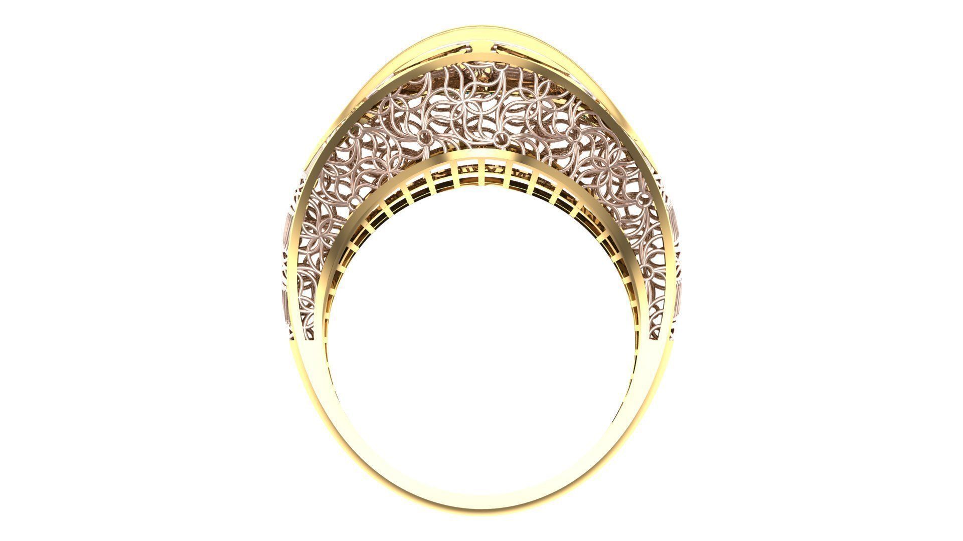 SINGLE ROW STONE RING COLLECTION -R24- 3D print model_13