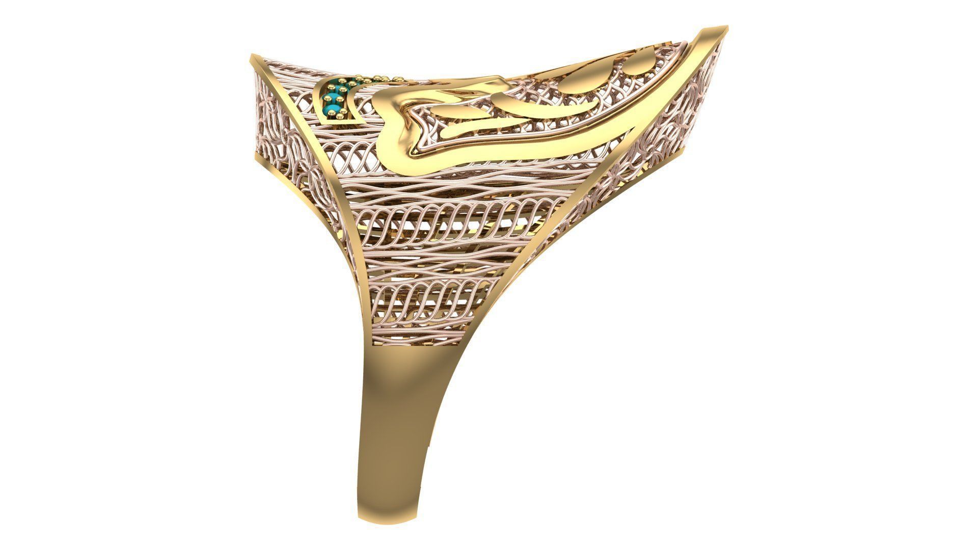 SINGLE ROW STONE RING COLLECTION -R24- 3D print model_14