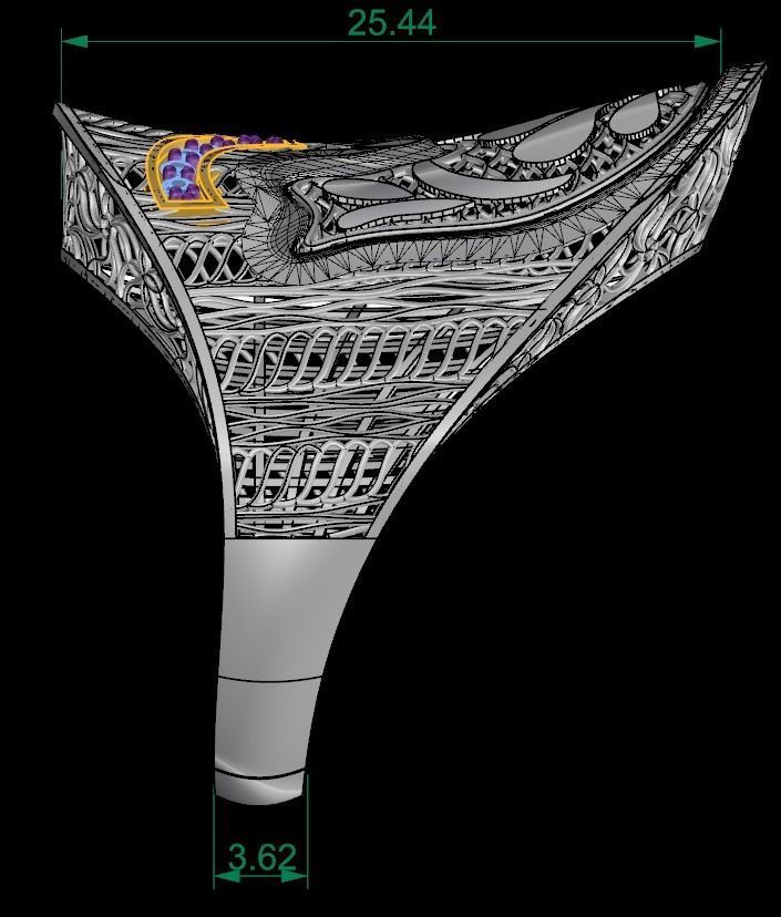 SINGLE ROW STONE RING COLLECTION -R24- 3D print model_9