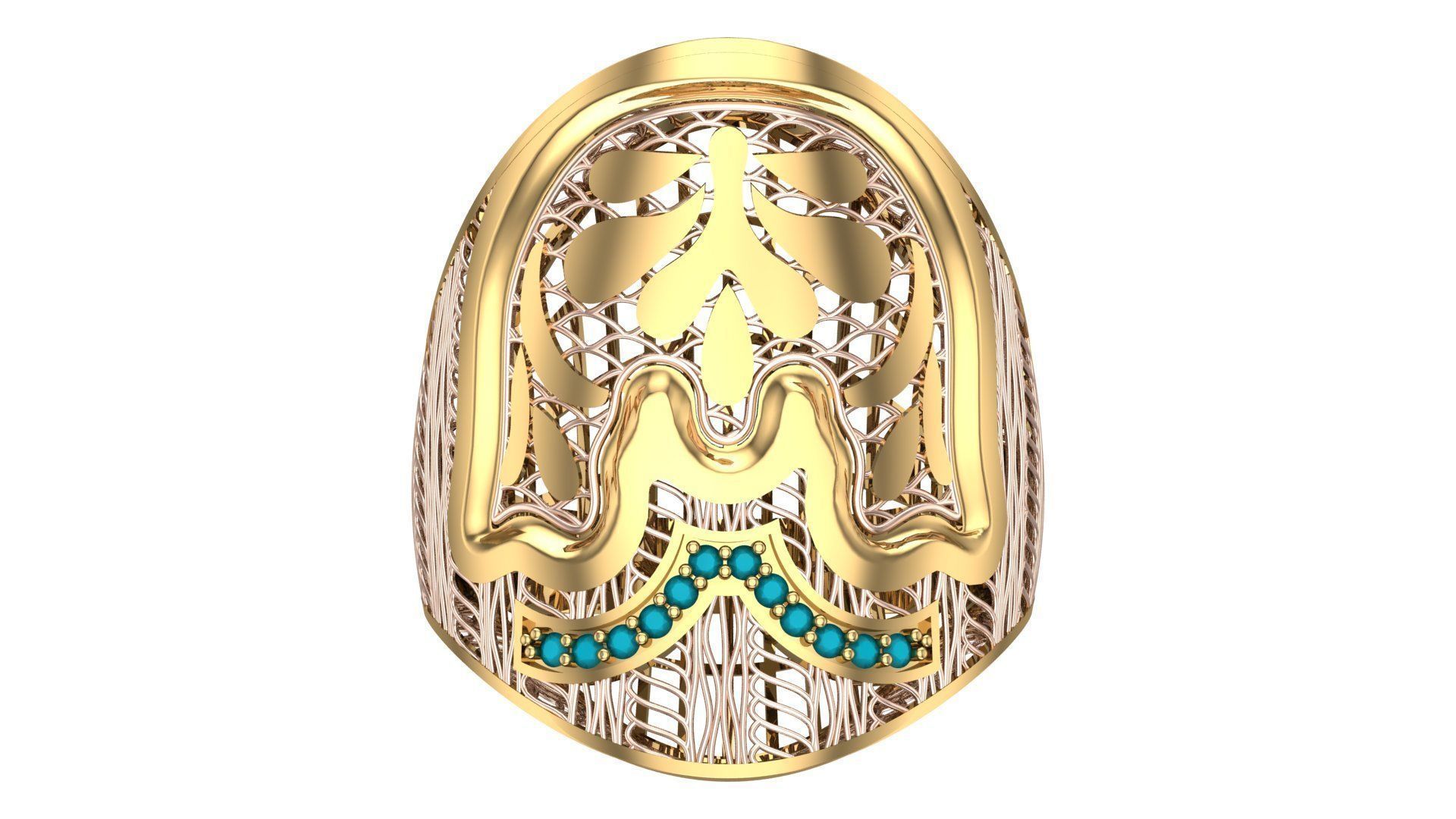 SINGLE ROW STONE RING COLLECTION -R24- 3D print model_4