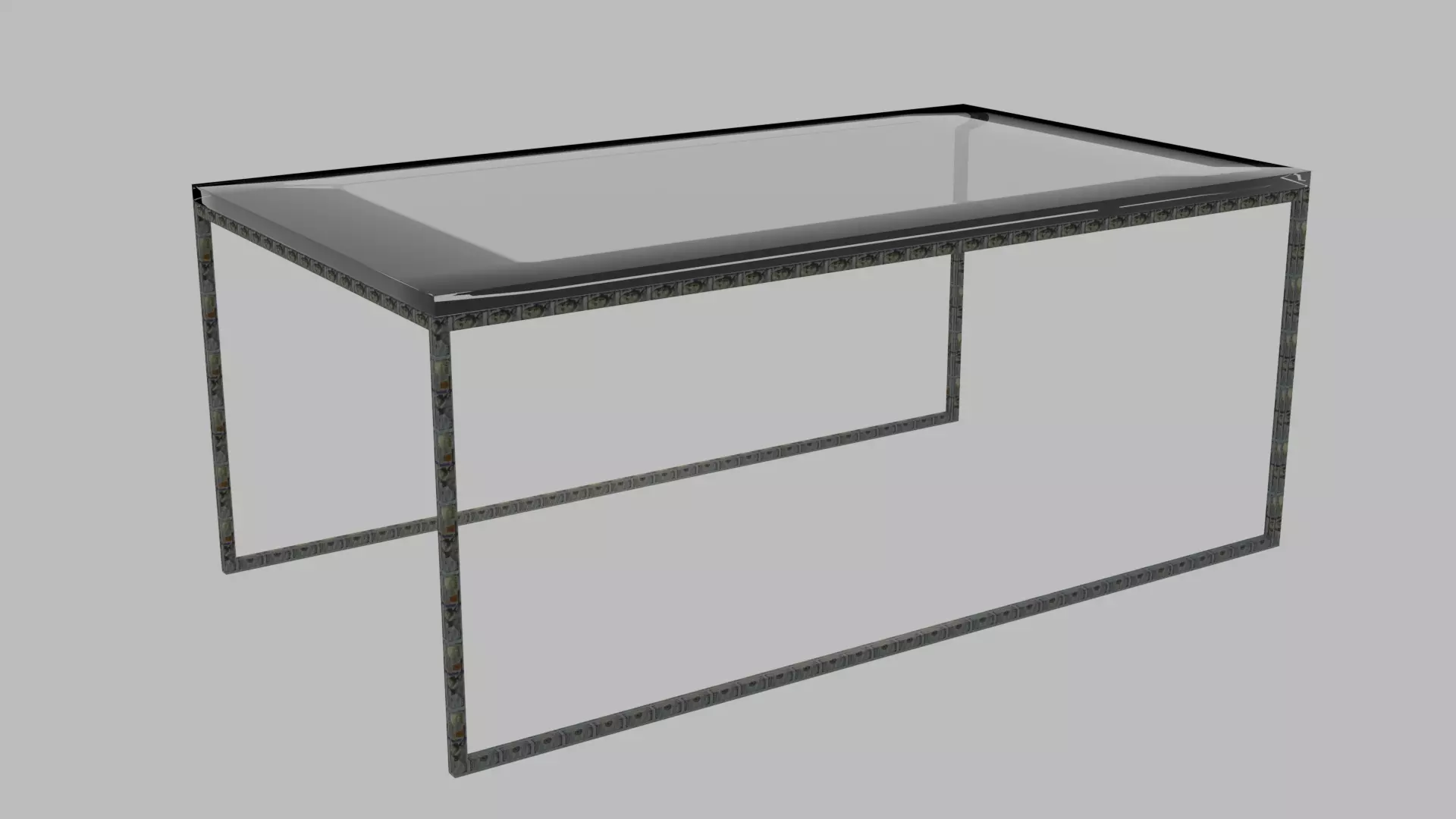 GLASS MONEY TABLE Free low-poly 3D model