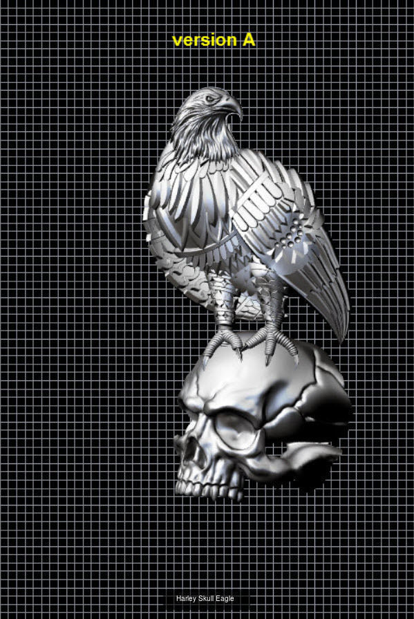 Skull Jewelry guardian eagle skulls 3d cad for 3d printing  3D Model Collection_4