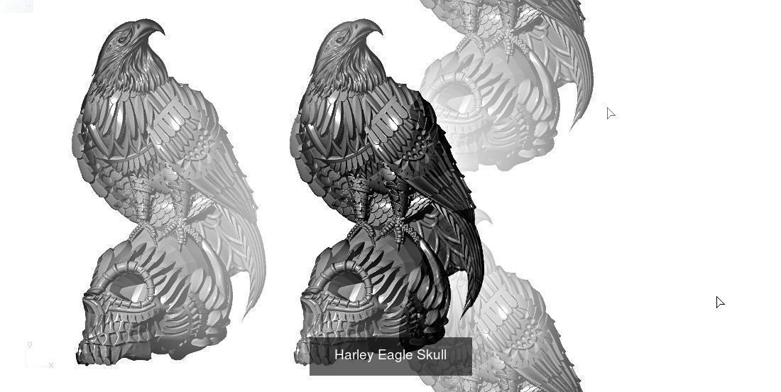 Skull Jewelry guardian eagle skulls 3d cad for 3d printing  3D Model Collection_3