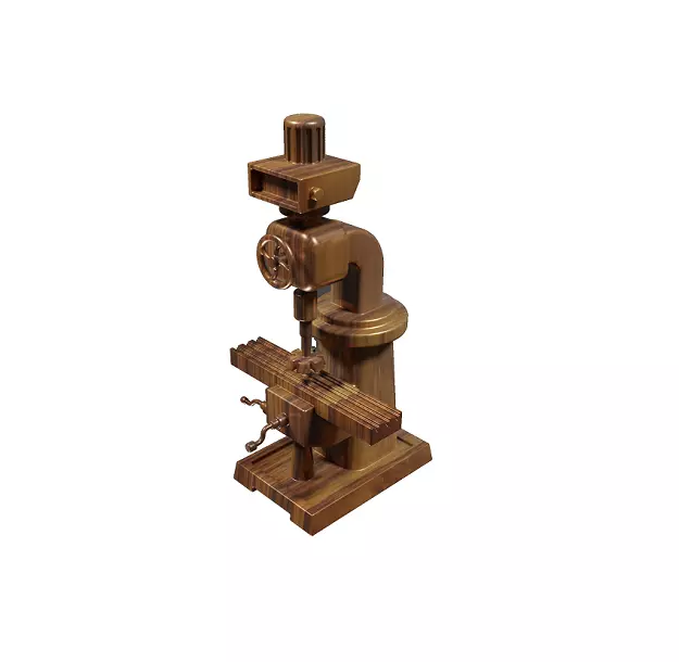 Wooden Milling Machine Toy Low-poly 3D model