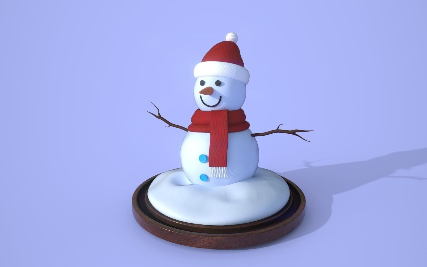 Snowman lowpoly 3D model Low-poly 3D model_4