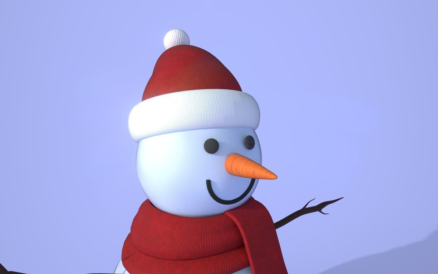 Snowman lowpoly 3D model Low-poly 3D model_2