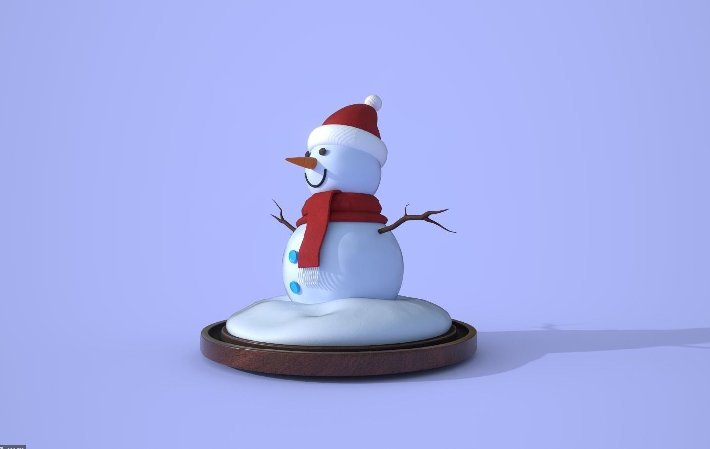 Snowman lowpoly 3D model Low-poly 3D model_5