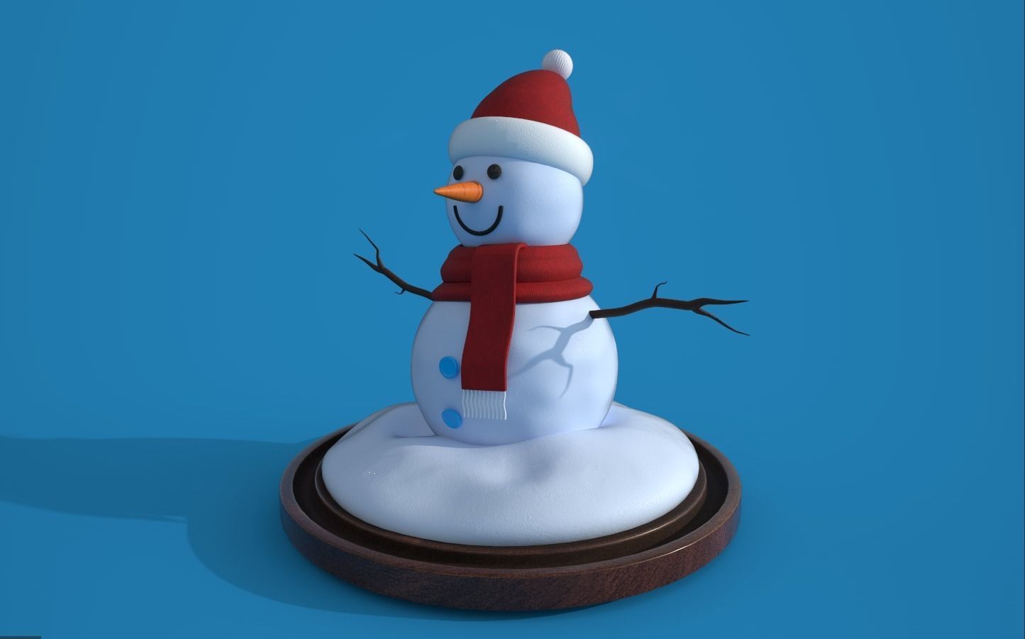 Snowman lowpoly 3D model Low-poly 3D model_1