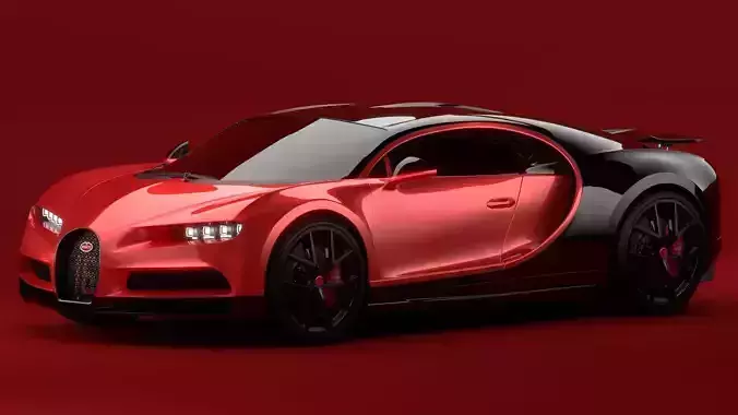 Bugatti Chiron Sport 2021 Red 3D model