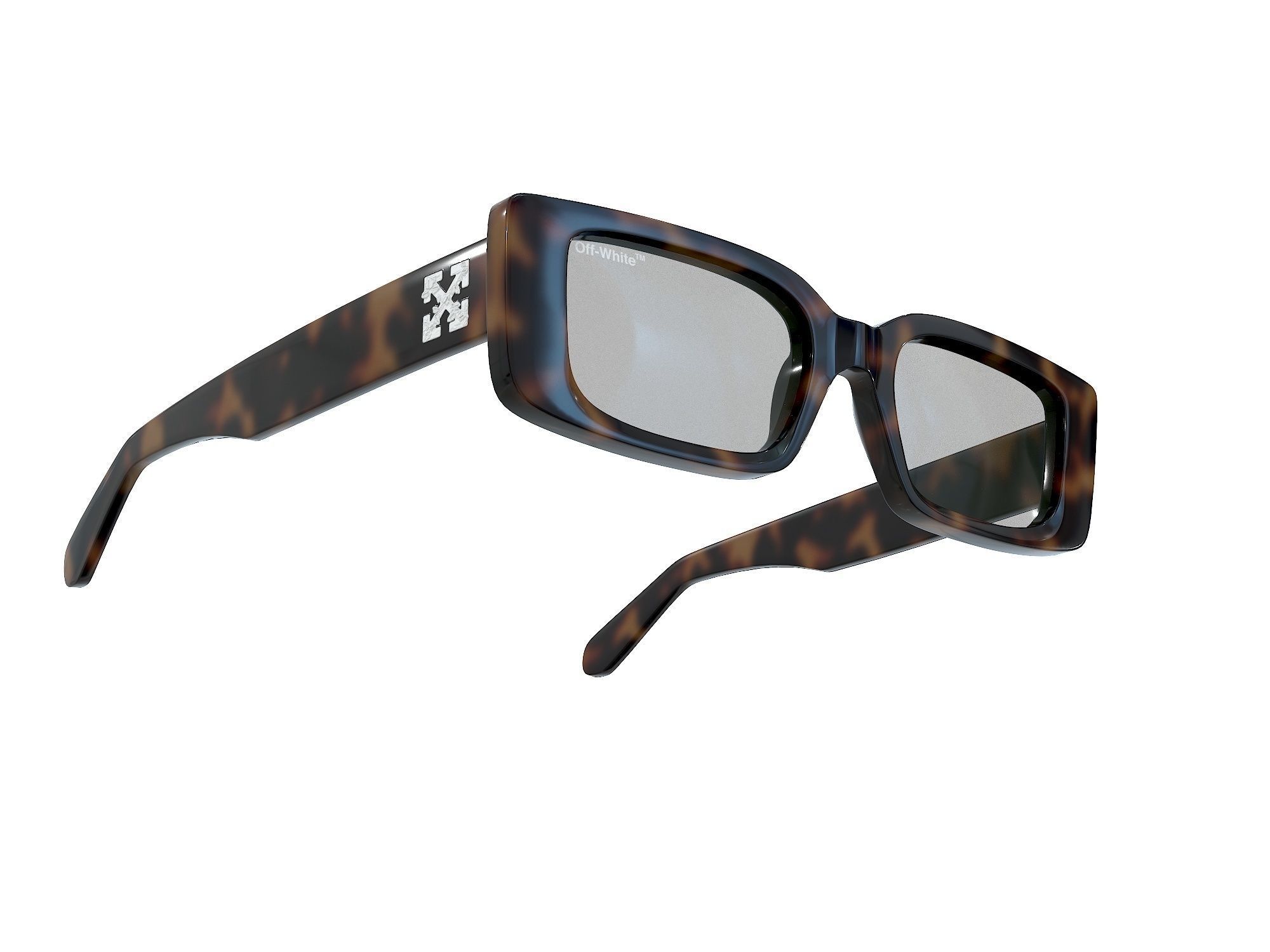Off-White Arthur rectangle frame sunglasses Low-poly 3D model_7