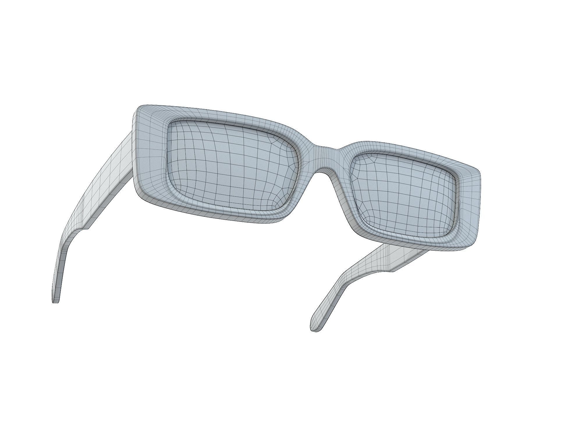 Off-White Arthur rectangle frame sunglasses Low-poly 3D model_12