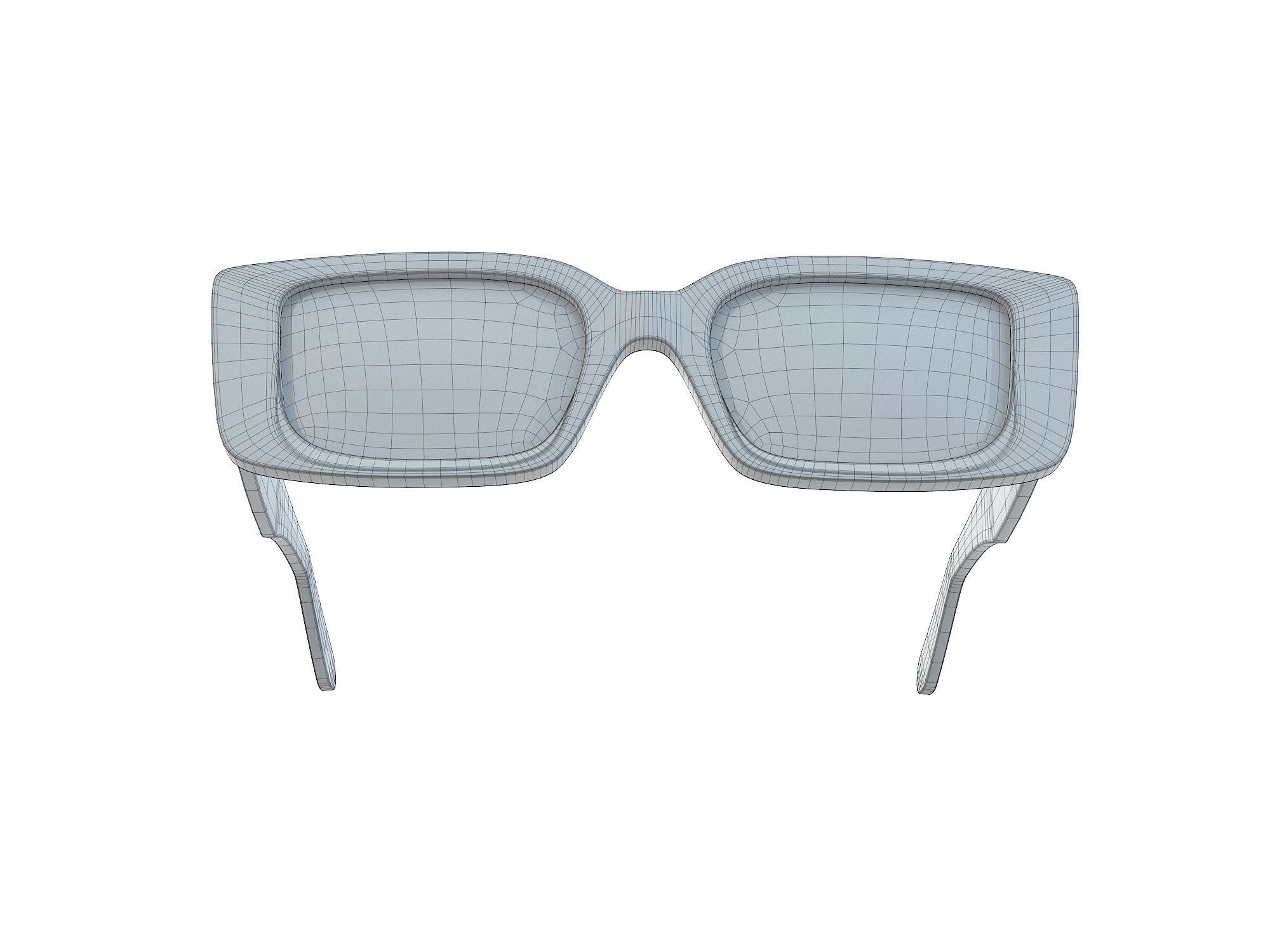 Off-White Arthur rectangle frame sunglasses Low-poly 3D model_15