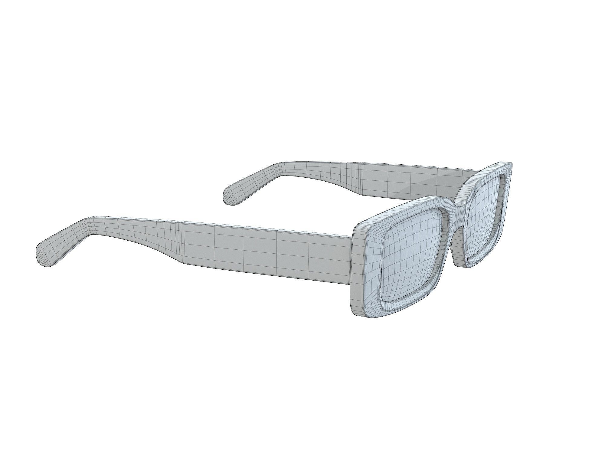 Off-White Arthur rectangle frame sunglasses Low-poly 3D model_13