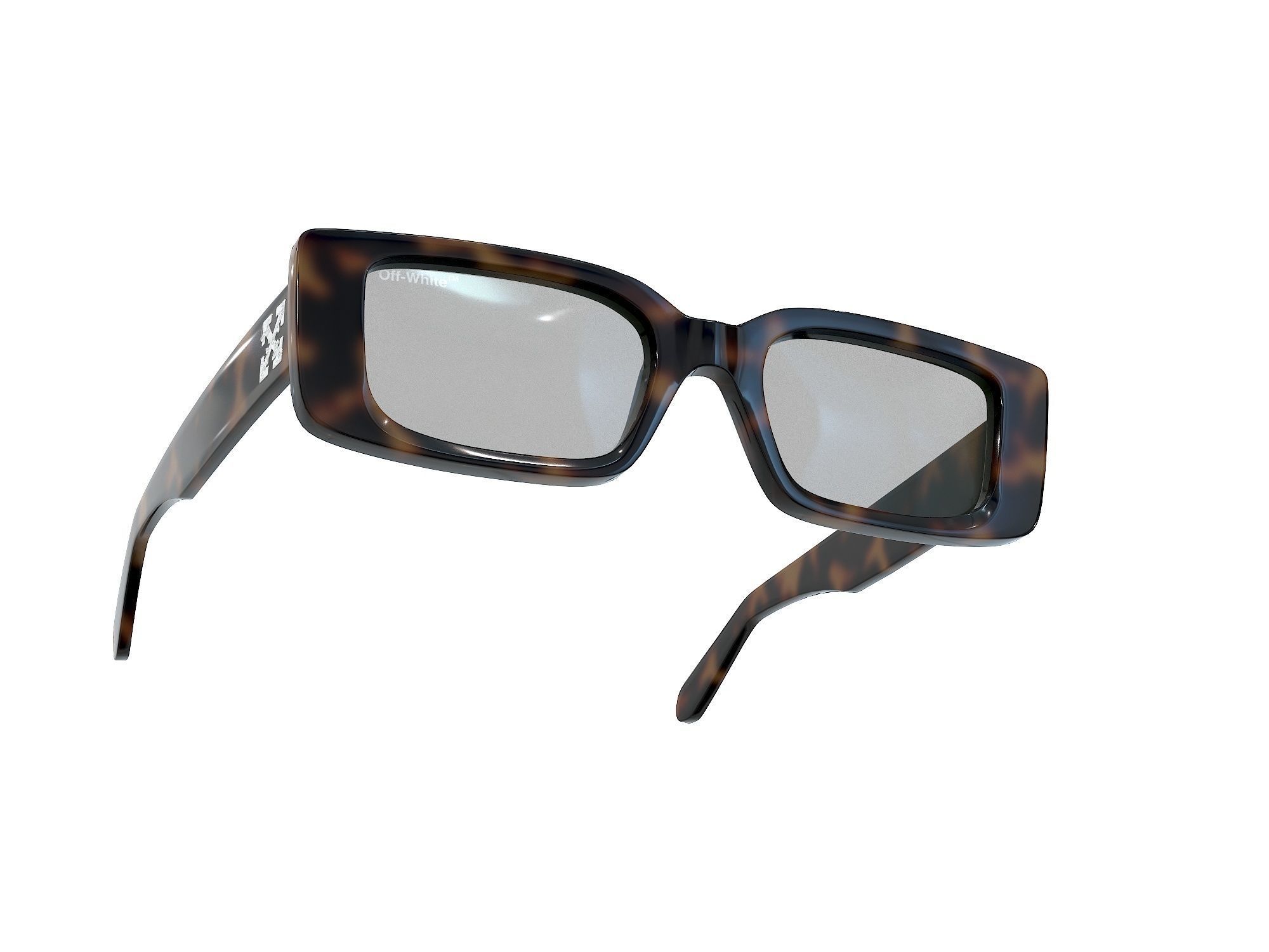 Off-White Arthur rectangle frame sunglasses Low-poly 3D model_11