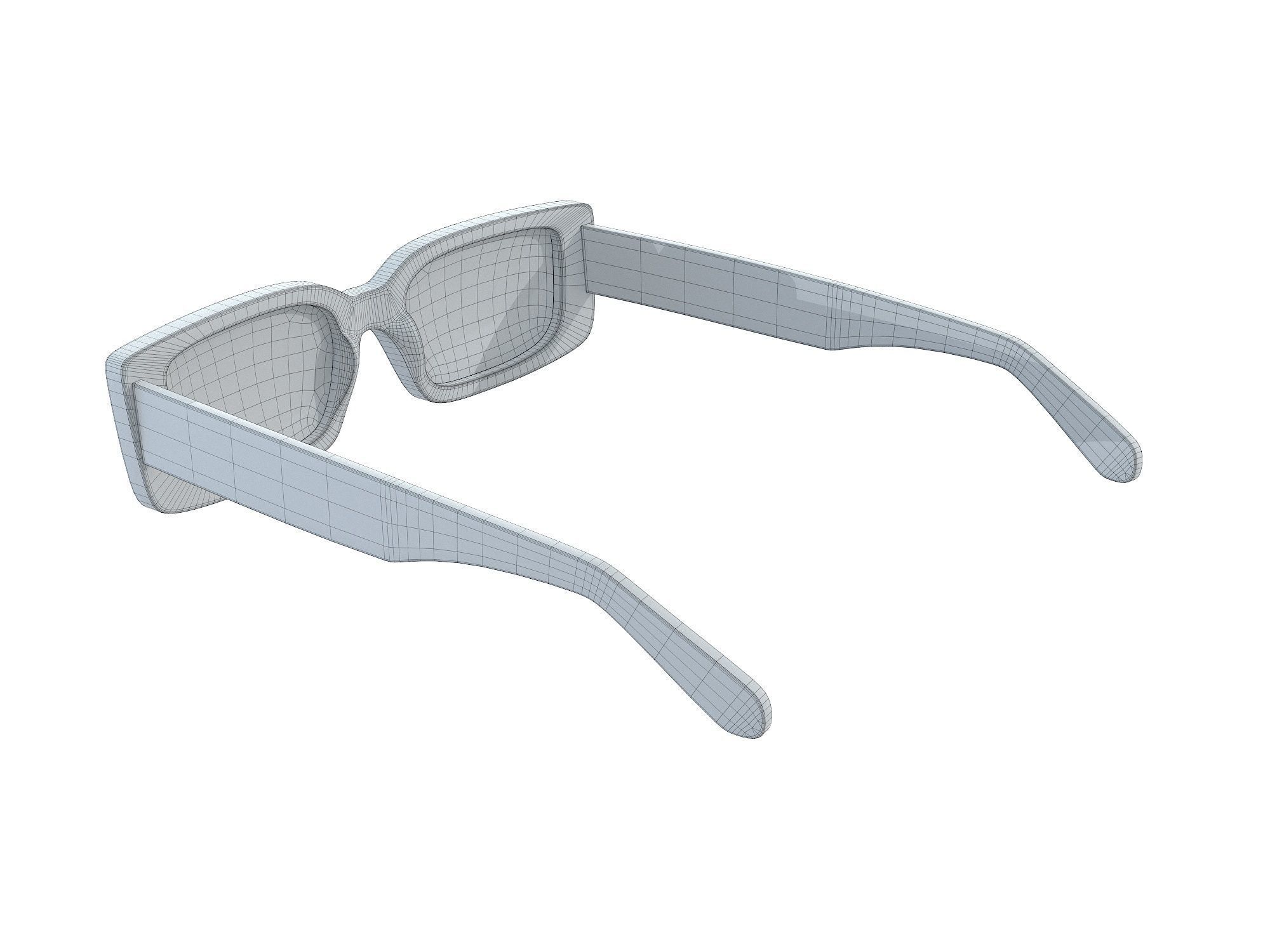 Off-White Arthur rectangle frame sunglasses Low-poly 3D model_14