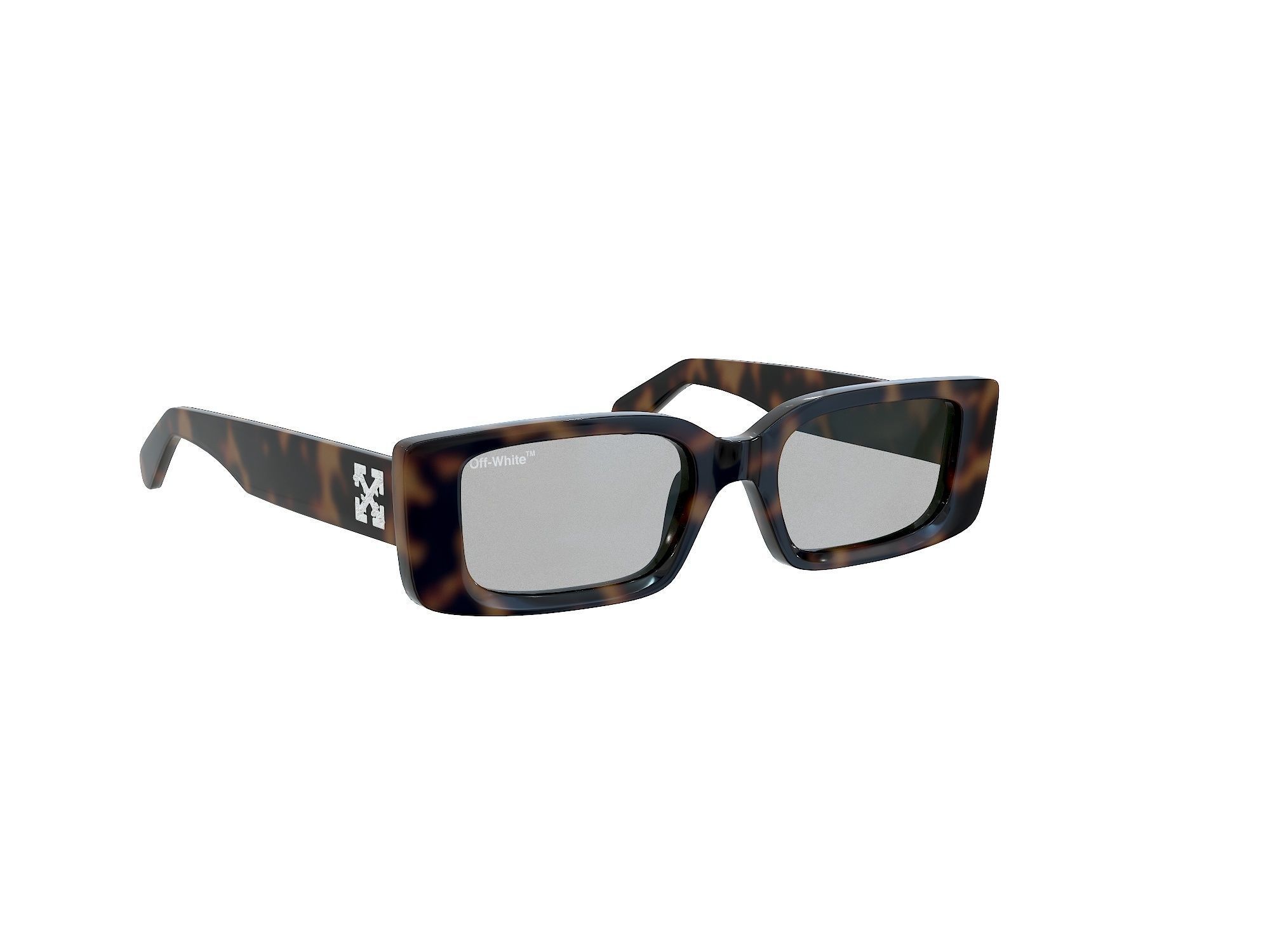 Off-White Arthur rectangle frame sunglasses Low-poly 3D model_2